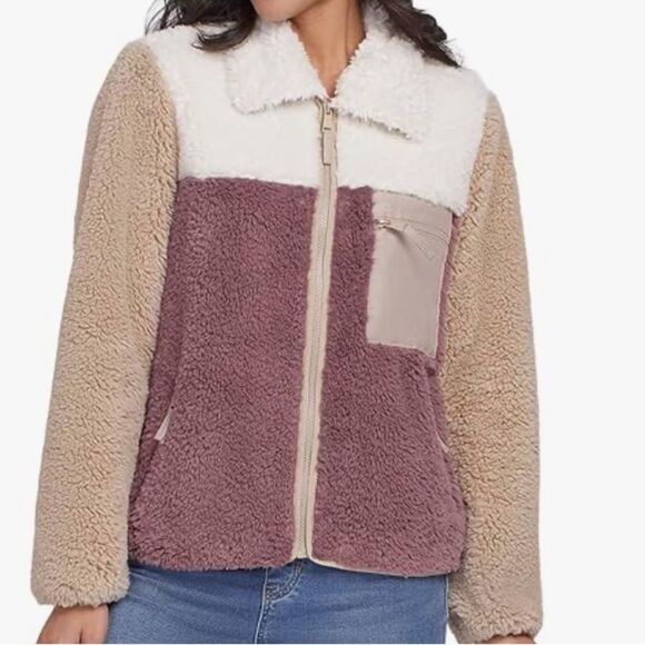 Tribal brand Front zip color block Sherpa jacket/sweatshirt - Picture 1 of 12